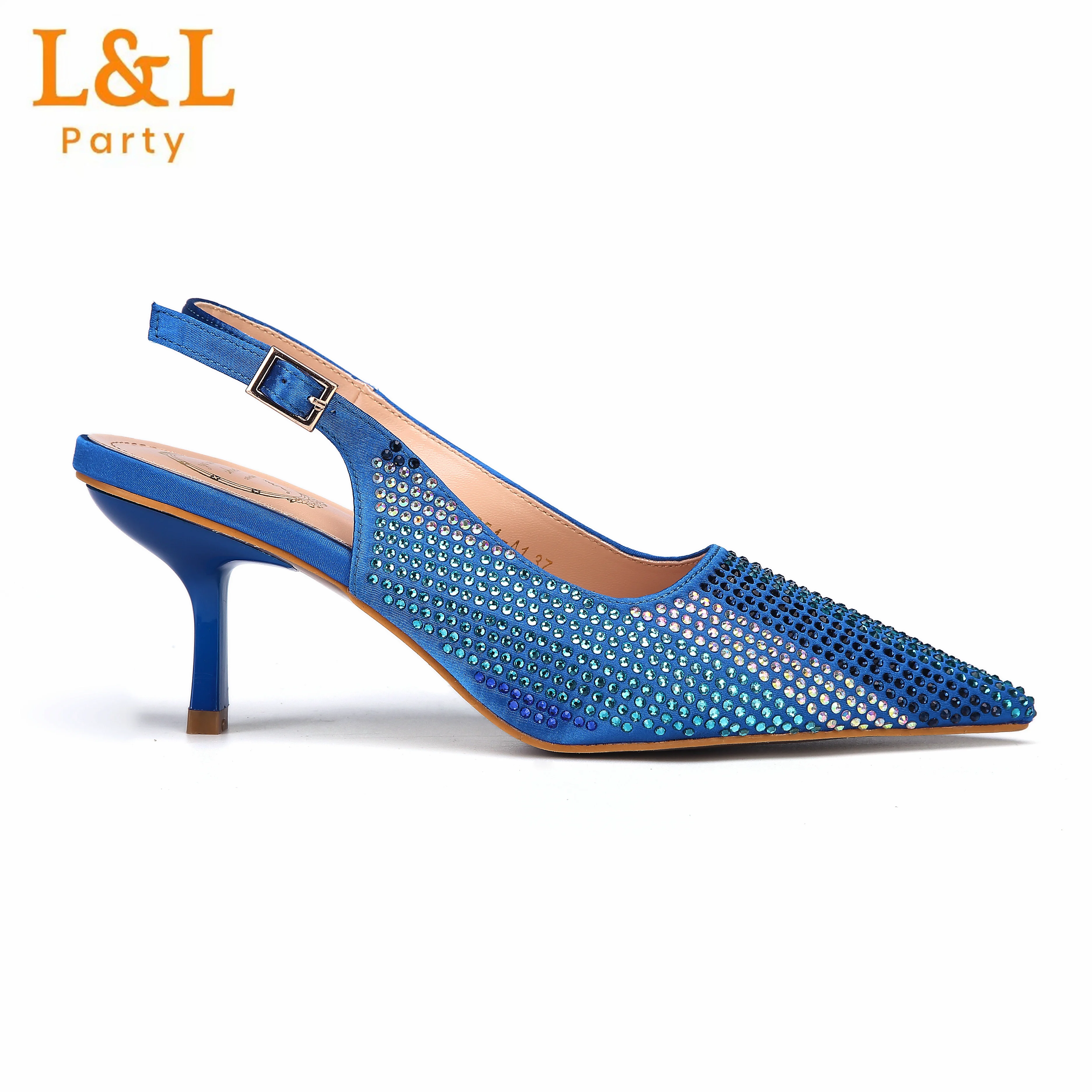 Женская обувь и сумка с острым носком Королевского синего цвета