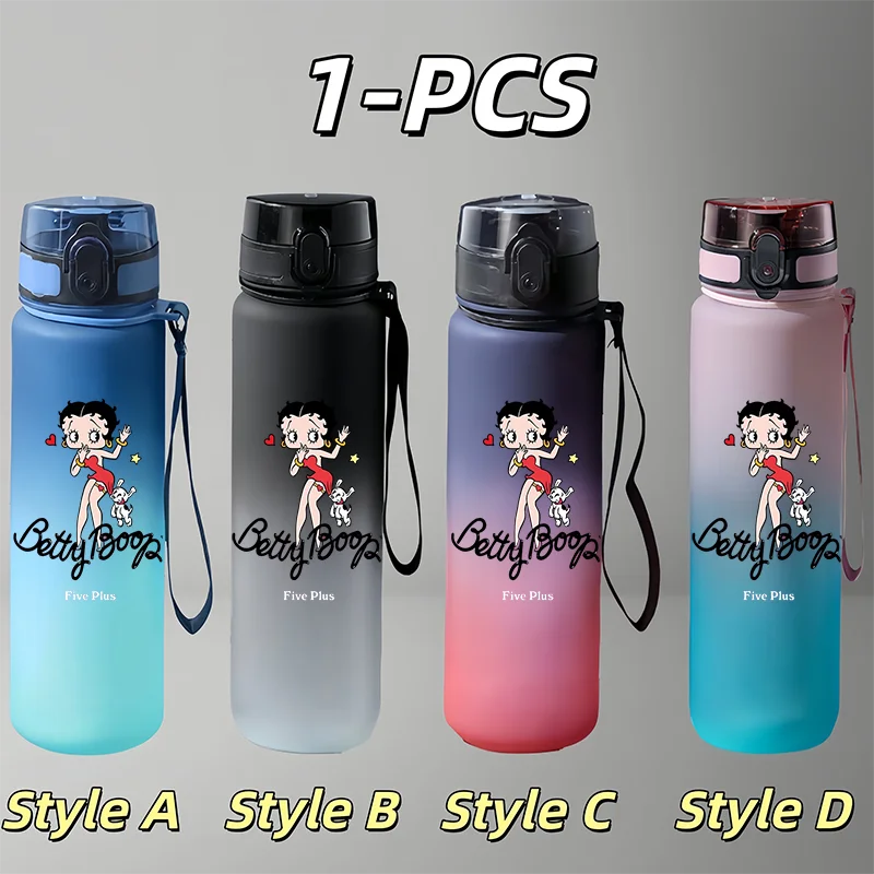 Фото Бутылка для воды Betty Boop Cartoon, 650 мл, градиентная, спортивная, портативная, для активного отдыха, подарки на праздники и фестивали №5