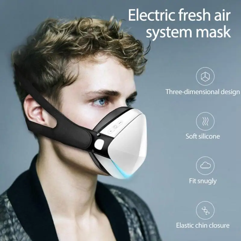 

Air Purifying Smart Electric Face Mask Reusable Face Mask Smart Reusable For Adults Air-purifying Mask With Filtered Turbine Fan
