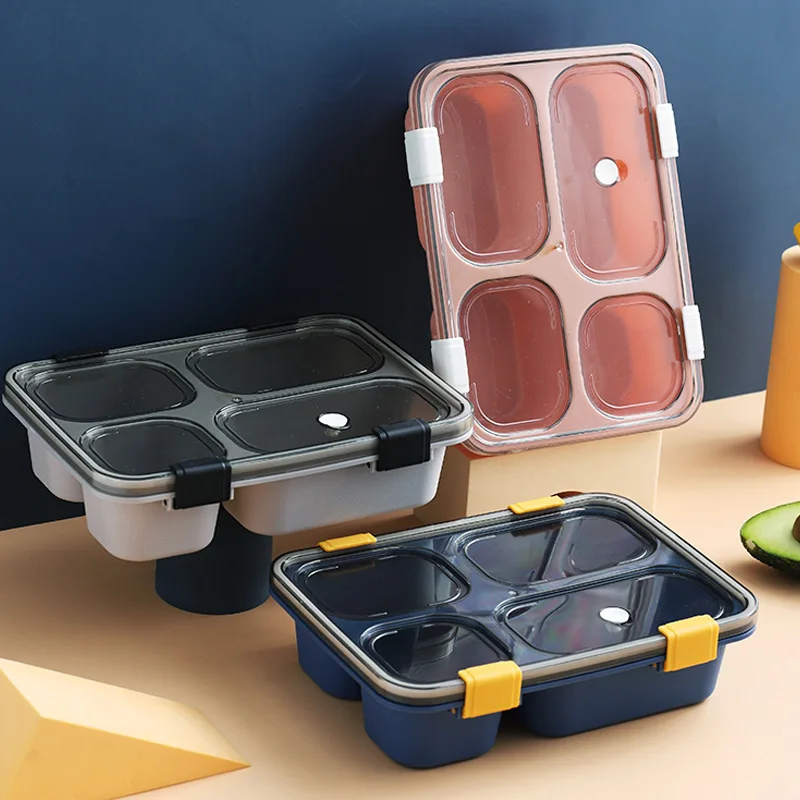 

Lunch Box Single-layer Compartment Lunch Box Adult Portable Microwaveable Four-grid Student With Meal Sealed Lunch Box