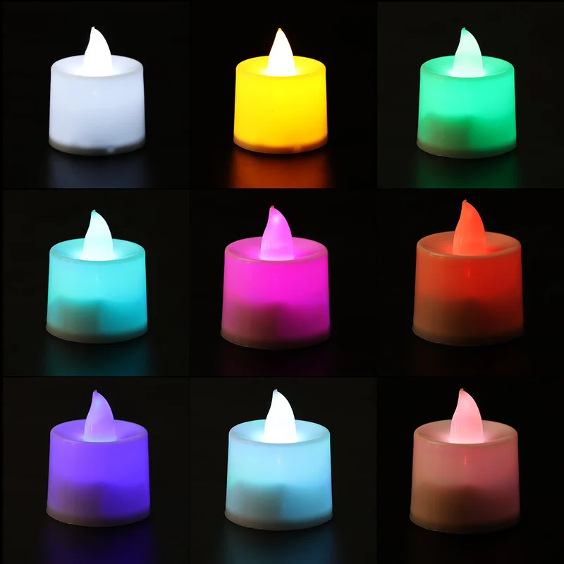 

6/10Pcs LED Candle Light Plastic Candles Flameless Tea Lights Battery Operated Romantic Candle Lights Party Wedding Decoration
