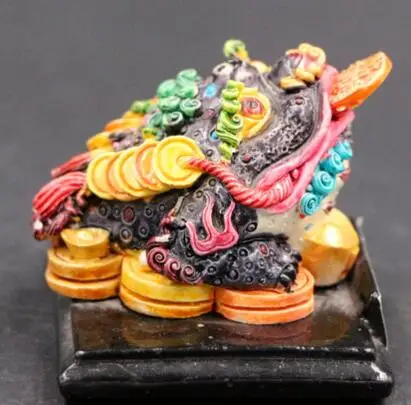 

Chinese antique Resin WuCai Colorful Painting jinbao statue