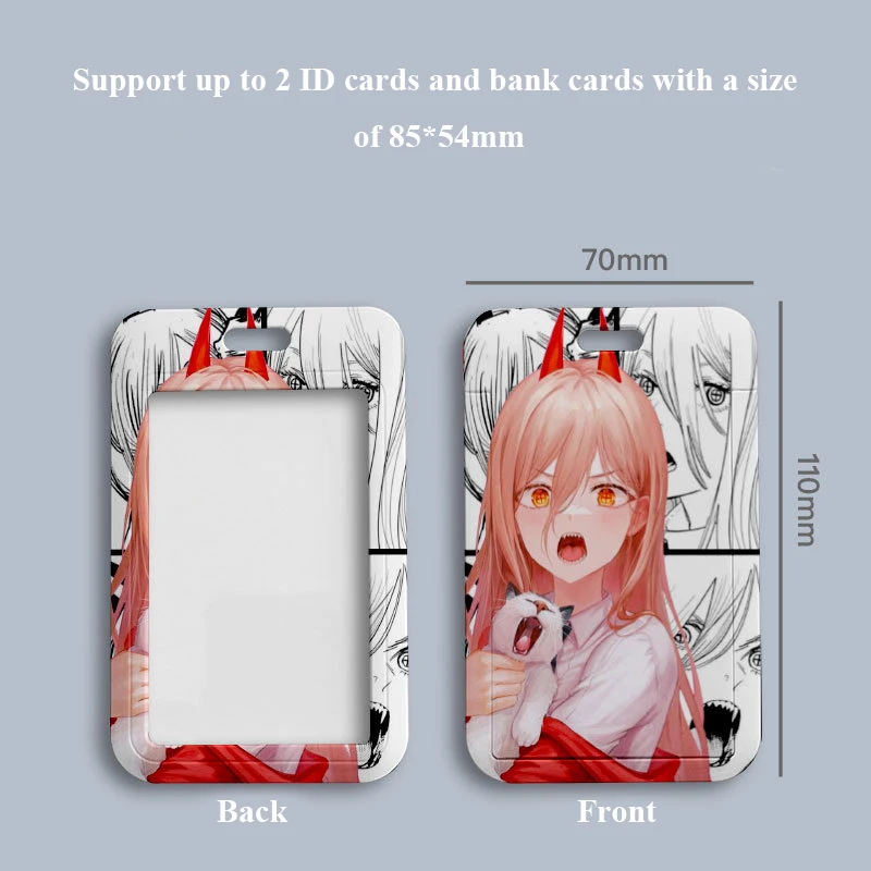 2023 New 110*70mm Japanese Anime Collection Chainsaw Man Lanyard ID Card Badge Holder with Keychain Keyring Gift