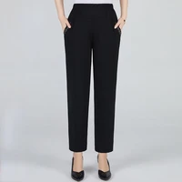 ice silk pants women high waist trousers korean style straight all match mothers pants female casual mujer pantalones 5xl 6xl