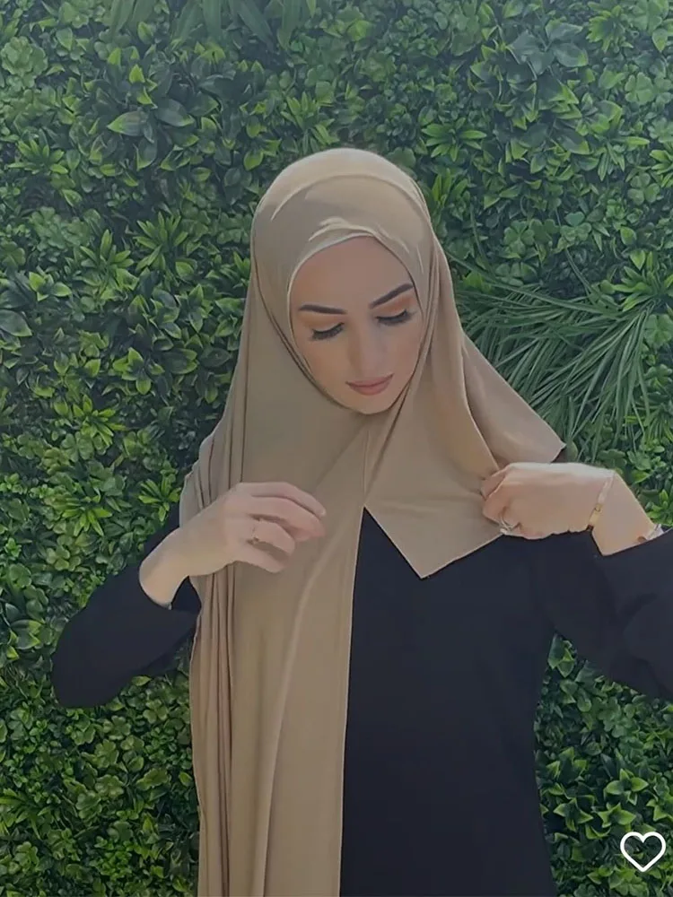 

Instant Hijab Jersey Hijab Scarf for Muslim Women Veil Islamic Headwrap Big Size Long Shawls Ladies Muslim Fashion Set Head Wrap
