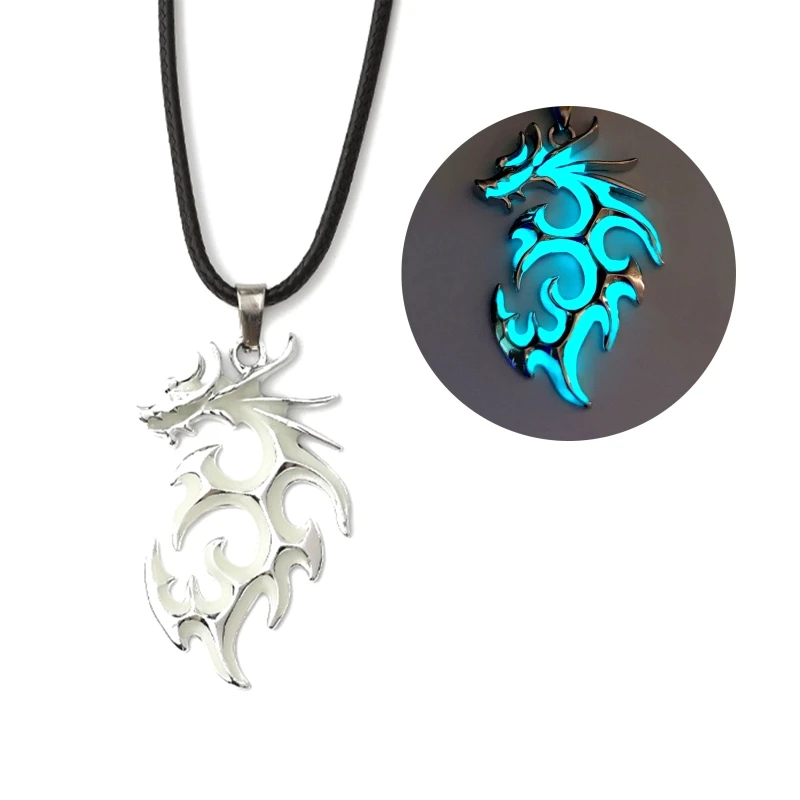

Luminous Dragon Necklace Pendant for Women Men in The Dark Guardian Dragon Hallowen Jewelry Gifts Animal Necklaces