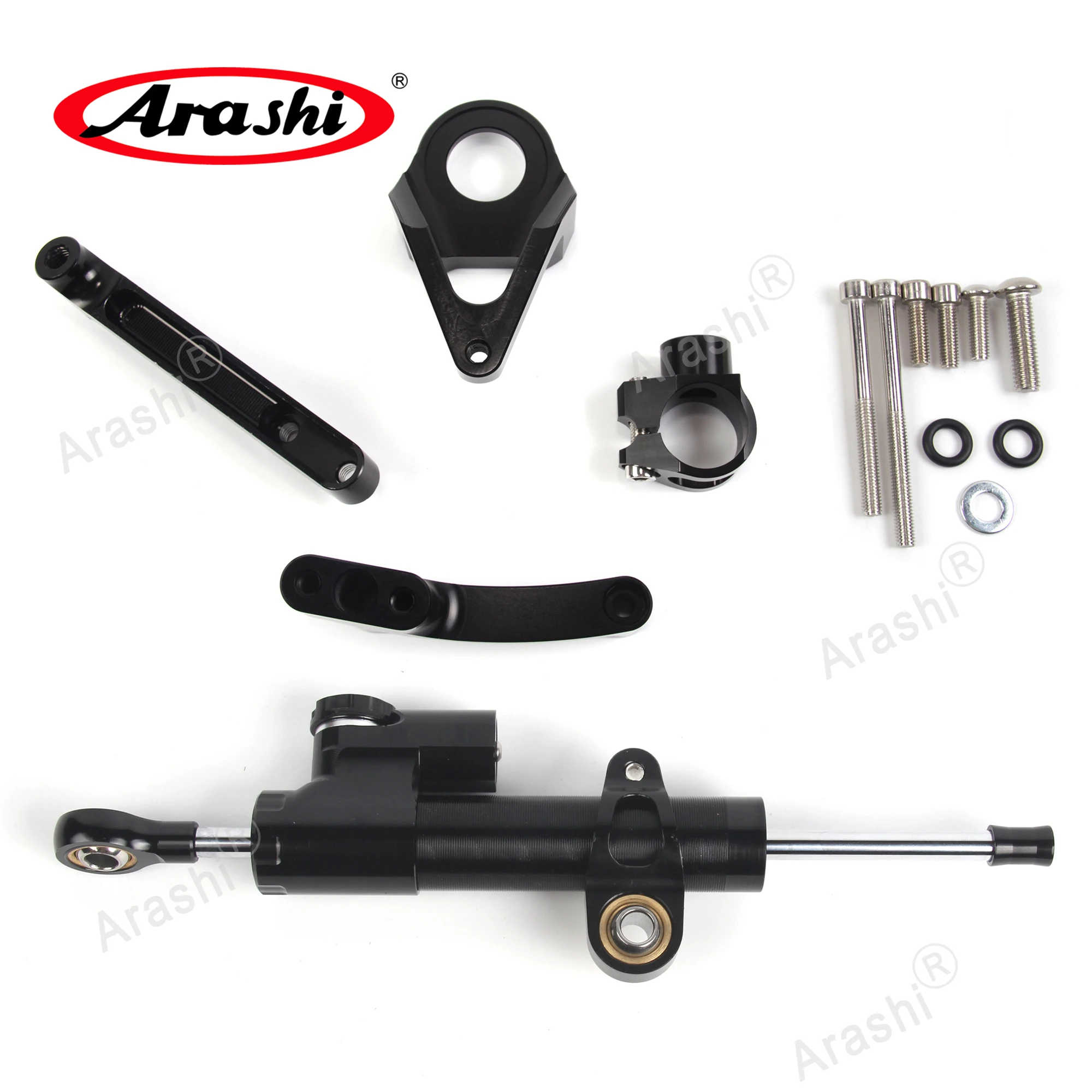 Фото Arashi для SUZUKI GSXR1300 98-16 кронштейн стабилизатора рулевого демпфера детали двигателя алюминий нержавеющая сталь золото серебристый черный крепление №3