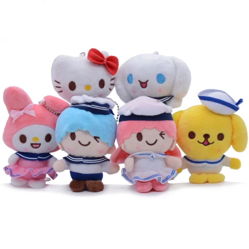 

Плюшевые игрушки Sanrio Navy Melody KAWAII Hello Kitty Kuromi плюшевый брелок аксессуары Мягкая кукла из хлопка детские подарки