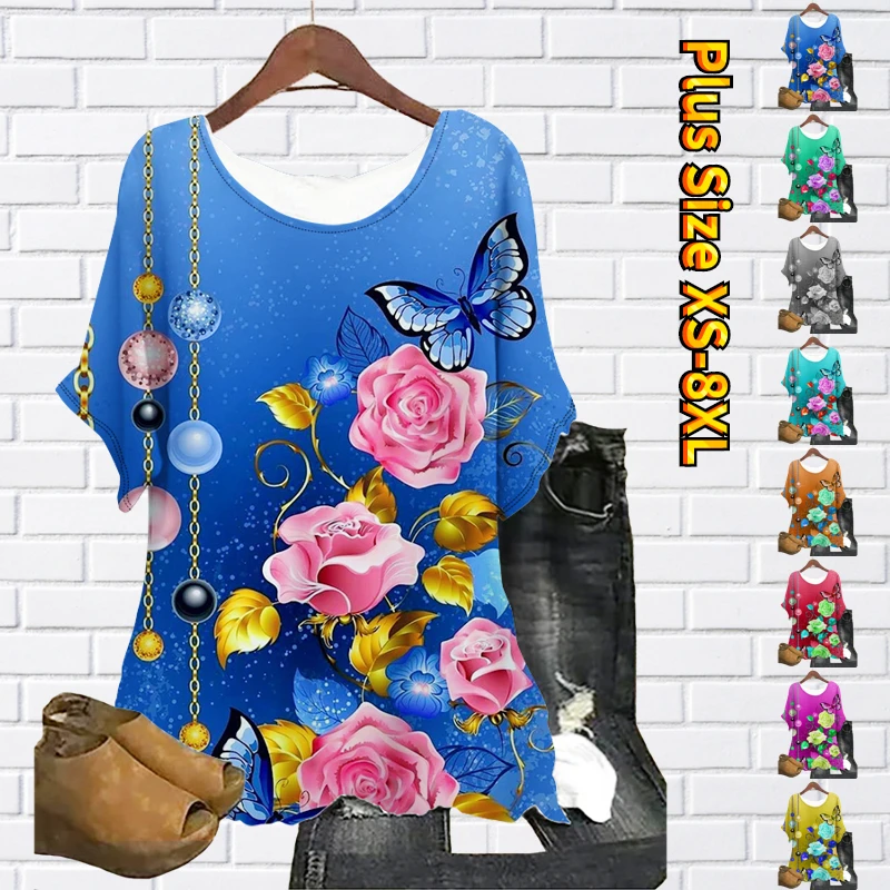 

Женская футболка с круглым вырезом, свободного покроя