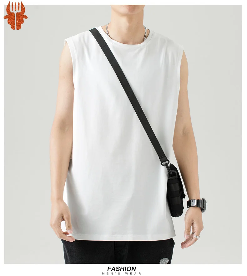 

2023 100% г/кв. М хлопковая Летняя мужская одежда большого размера, майки, жилет для фитнеса, футболка для бодибилдинга