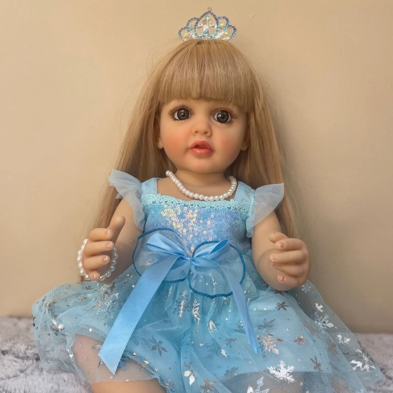 21'' Reborns Toy Life-Like Girl  Toddler Soothe Rebirth-Doll Waterproof Weighted-Doll that Looks Real with Eyes-Open