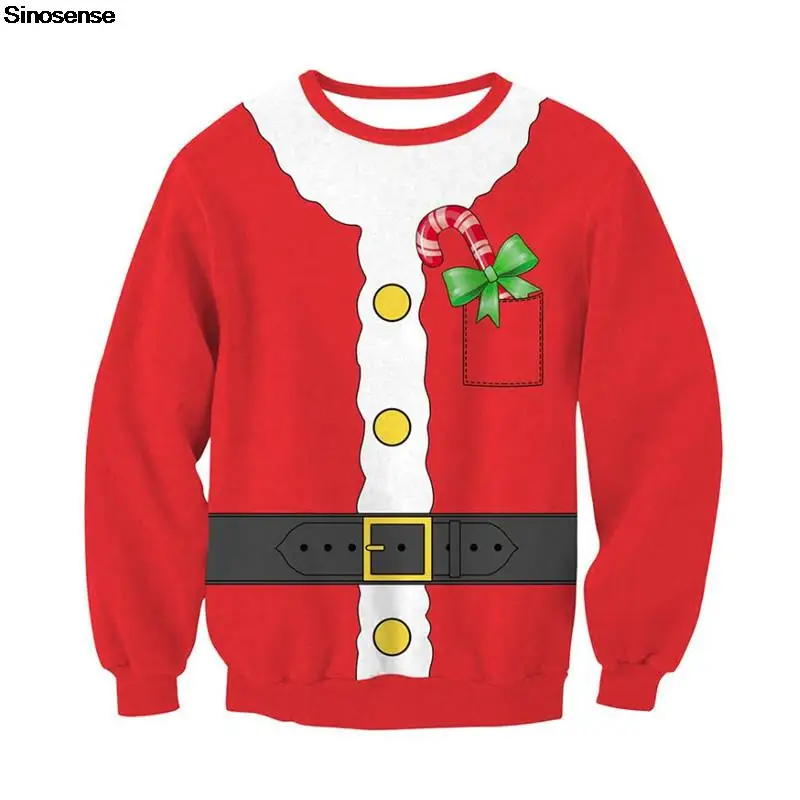 

Свитер женский и мужской, осенне-зимний, пуловер с рисунком страшного Рождества, джемпер на Новый год и Рождество, топы, свитшот с 3D рисунком для праздников