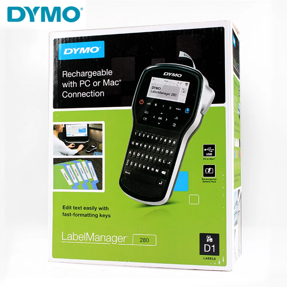 

For DYMO Label Printer LM-280 Handheld Portable Sticker In Chinese & English Can Be Connected to a computer