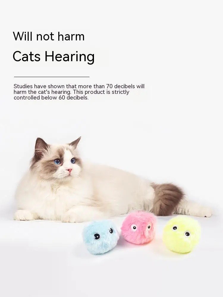 

Cat toys to relieve boring and bite little cat baby cat plush ball toy vocalizing bird/cricket/frog pet supplies toys