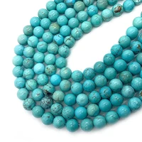 natural blue pine stone round gem bead 6 8 10mm loose beads charms for jewelry making diy necklace bracelet handmade accessories