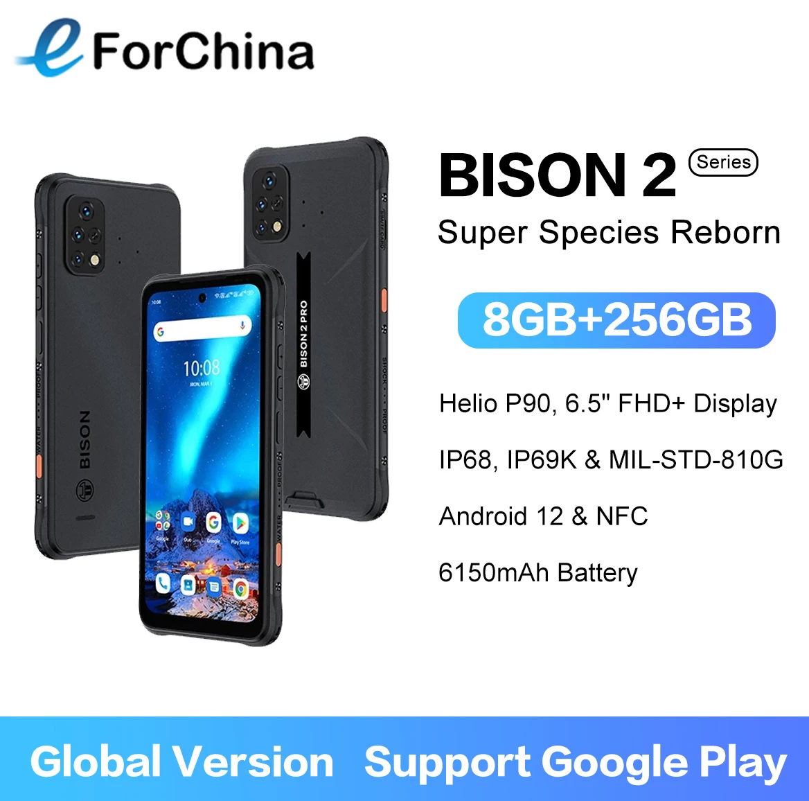 Cena UMIDIGI BISON 2 Pro Android 12 Wytrzymały Smartfon Helio P90 Octa Core 6.5