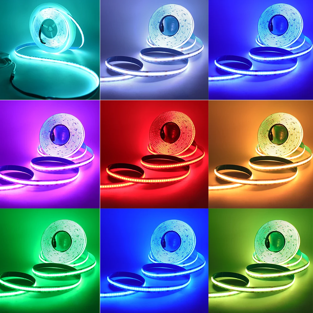 Светодиодная лента RGB RGBW RGBWW RGBCCT COB 12 В 24 840 светодиодов/м гибкая яркая светодиодная