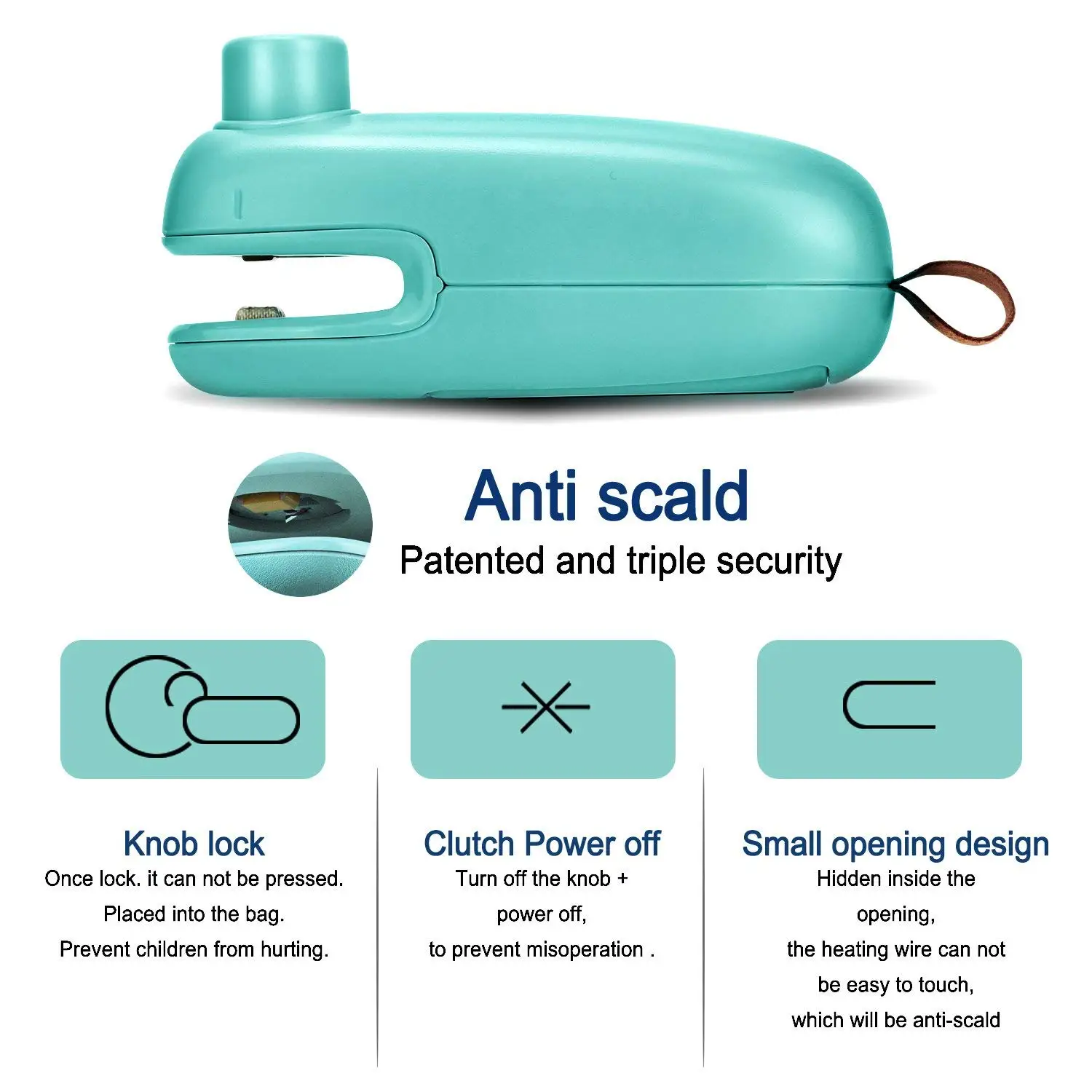 

Chip Bag Sealer Hand Held Mini Portable Heat Sealer for Plastic Bags Food Storage Resealer