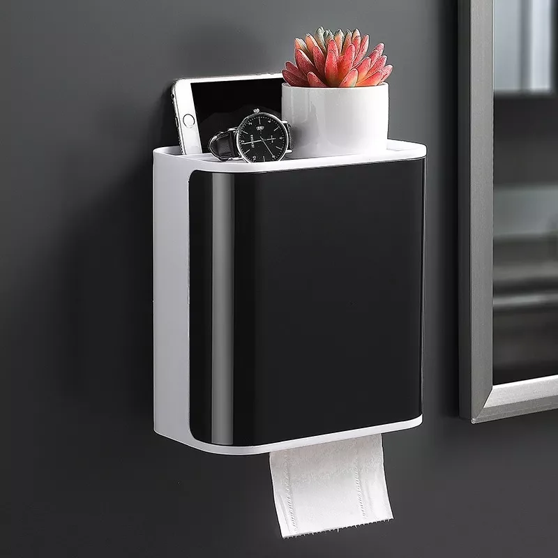 

2023NEW color Toilet Paper Holder Waterproof Wall Mounted Toilet Paper Holder Shelf Storage Box Bathroom Tool Tissue Holder