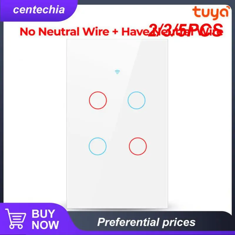 

Умные сенсорные переключатели Tuya, 2/3/5 шт., голосовое управление, 1/2/3/4 клавиши, настенные кнопки, управление через приложение, тип 120