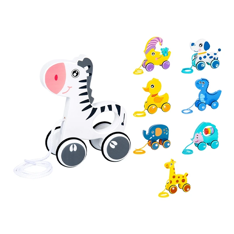 

Baby Pull Rope Walking Toy Creative Cute Cartoon Car Animal Pull Rope Toy Car Children Toy Gift