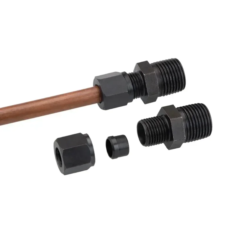 

1/8 1/4 3/8 1/2 3/4 1 "BSPT Male x 4 6 8 10 12-22 мм Трубка с одним наконечником, компрессионное соединение, гидравлическое фитинговое масло из углеродистой стали