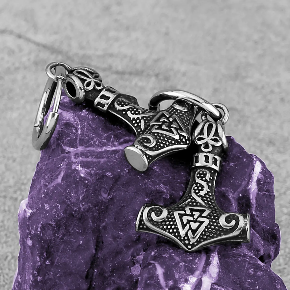 

New Creative Nordic Thor's Hammer Drop Earrings Stainless Steel Scandinavian Rune Amulet Earrings for Boys and Girls Jewelry