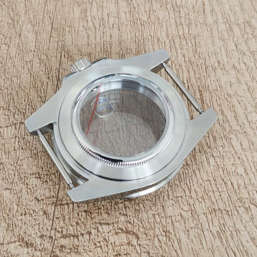 Watch Accessories 40MM Watch Case Stainless Steel Case with Clear Back and Paved Sapphire Back Suitable for NH34/35/36 Movements