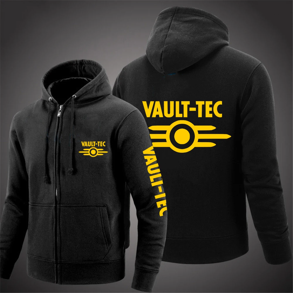 

2022 Vault Tec Logo Video Game Fallout 2 3 4 Print Zipper Hoodie Street Wear Sweatshirts Skateboard Men/Woman Pullover Hoodie