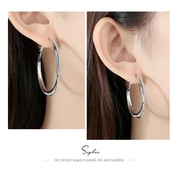 2022 new france exaggerated large shinning earrings versatile 925 silver ear rhinestone circle jewelri fashion earrings female