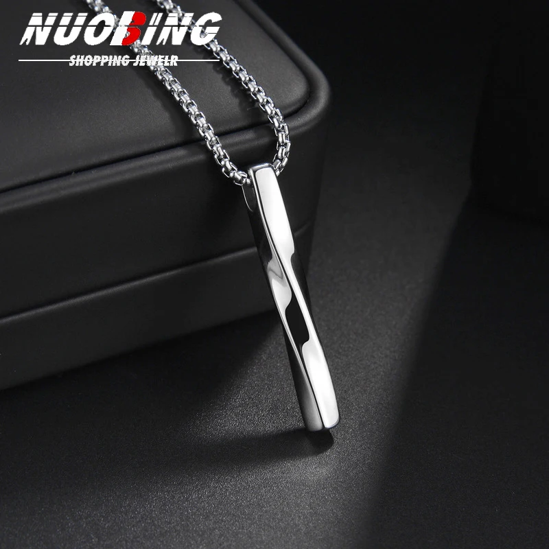 

Fashion Silver Stainless Steel Shave Twisted Column Pendant Mens Sweater Necklace Luxury Jewelry Wedding Christmas Gift