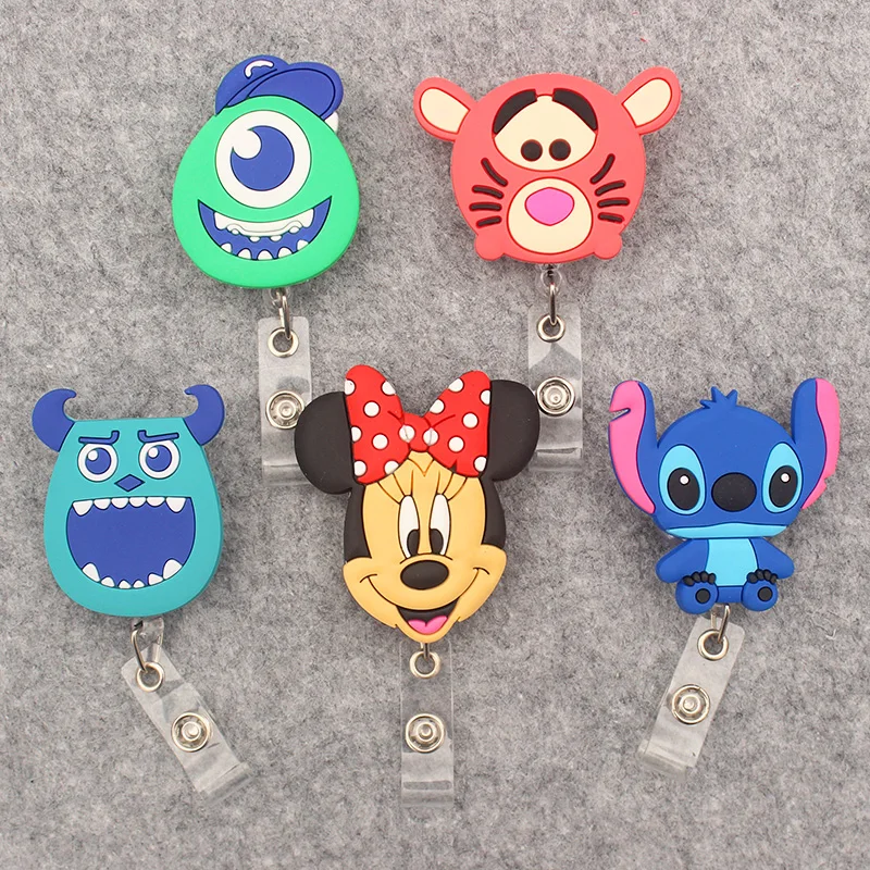 The Big Size Disney Stitch Mickey Retractable Badge Reel For Nurse & Doctor Card Holder Office & Hospital Supplies