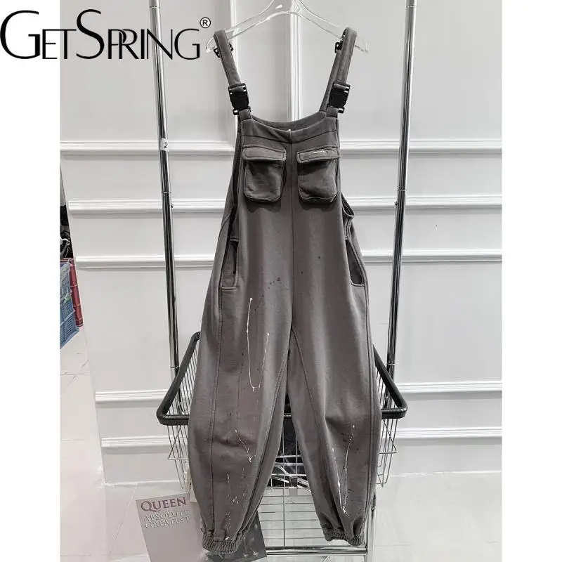 

GetSpring женские брюки капри модные ретро уличные личные женские свободные длинные Комбинезоны 2022 осень