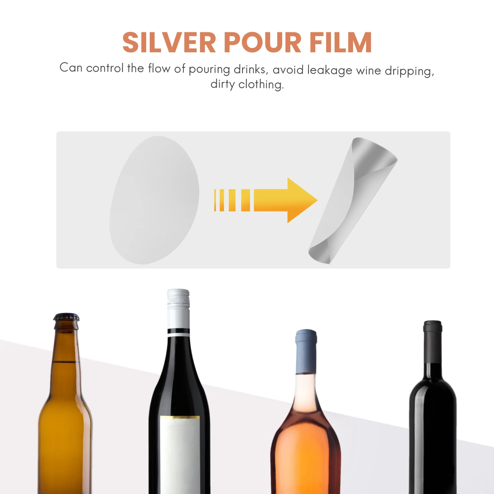 50 шт. 3-дюймовый серебряный диск для наливания вина защита от капель носик