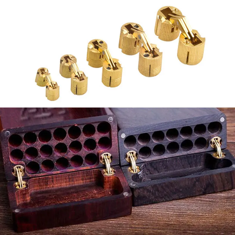 

Brass Hinges Cylindrical Hidden Cabinet Invisible Copper Barrel Hinges Concealed Mount Furniture Hardware Home Supplies