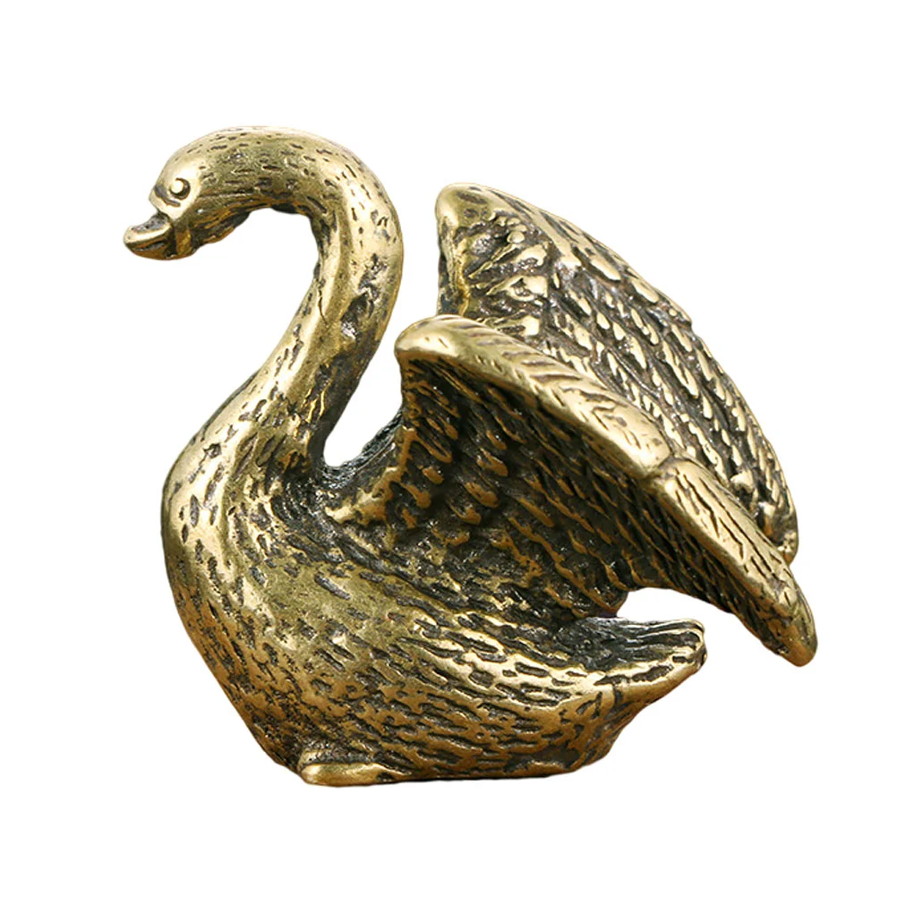 

Swan Decor Animal Figurine Statue Brass Figurines Figure Desk Sculpture Miniature Wildlife Goose Office Animals Decoration