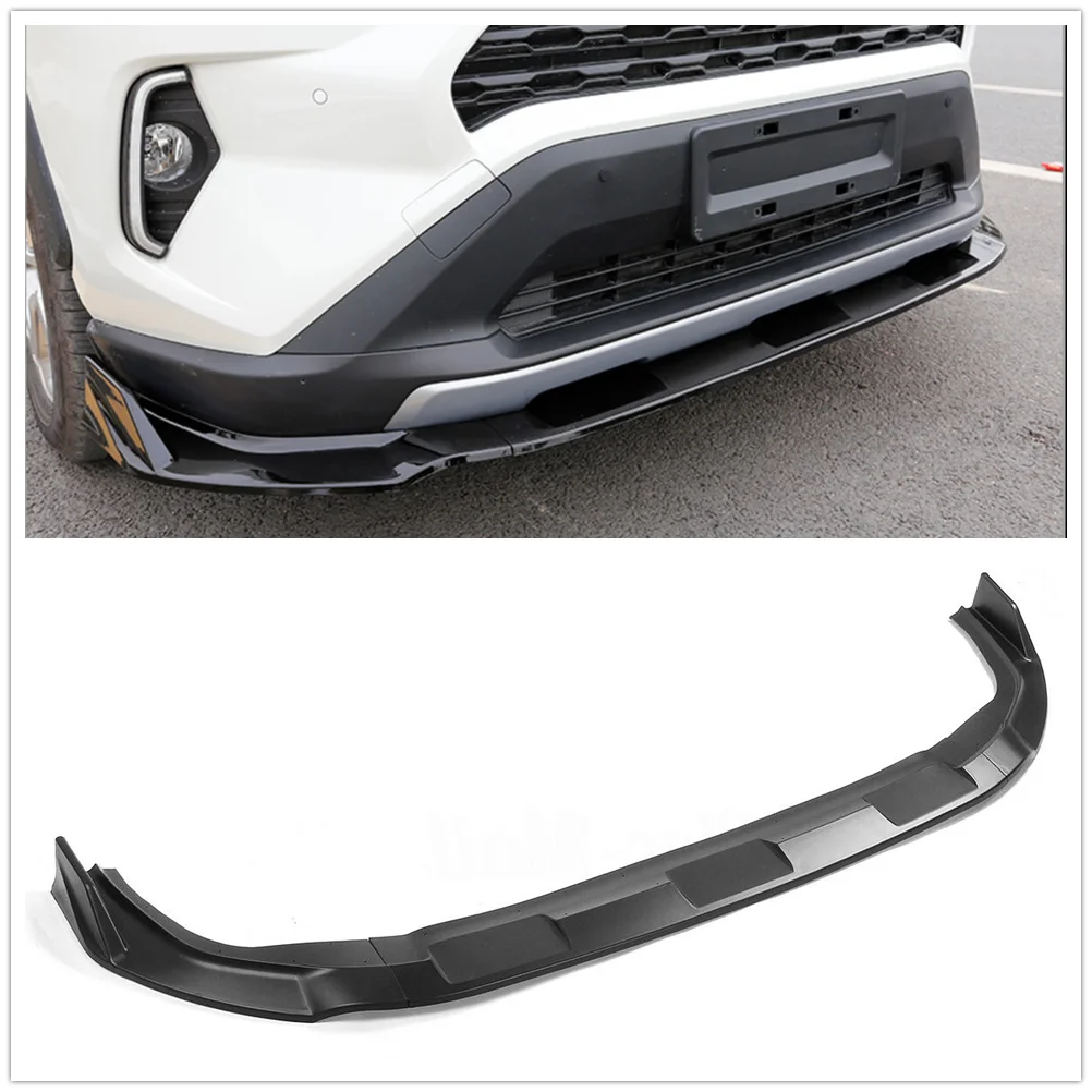 

Front Bumper Spoiler Lip For Toyota RAV4 2019-2022 Matte Black Car Lower Body Kit Splitter Chin Plate Trim Protect Board Blade