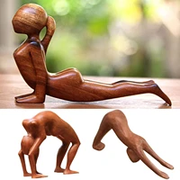 carved yoga girl figurine resin crafts statue home office desktop sculpture home decoration ornament for bookshelf living room