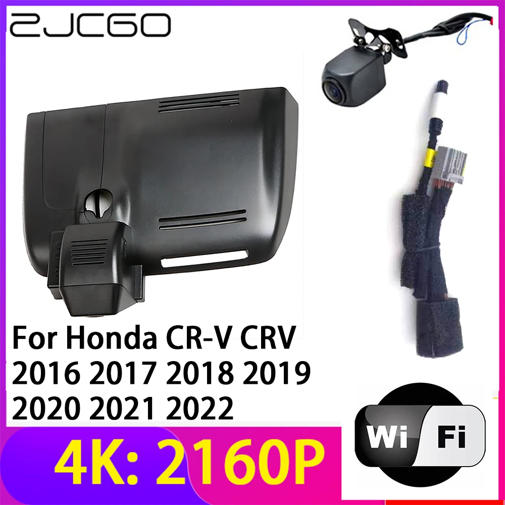 ZJCGO 4K 2160P Dash Cam Car DVR Camera 2 Lens Recorder Wifi Night Vision for Honda CR-V CRV 2016 2017 2018 2019 2020 2021 2022
