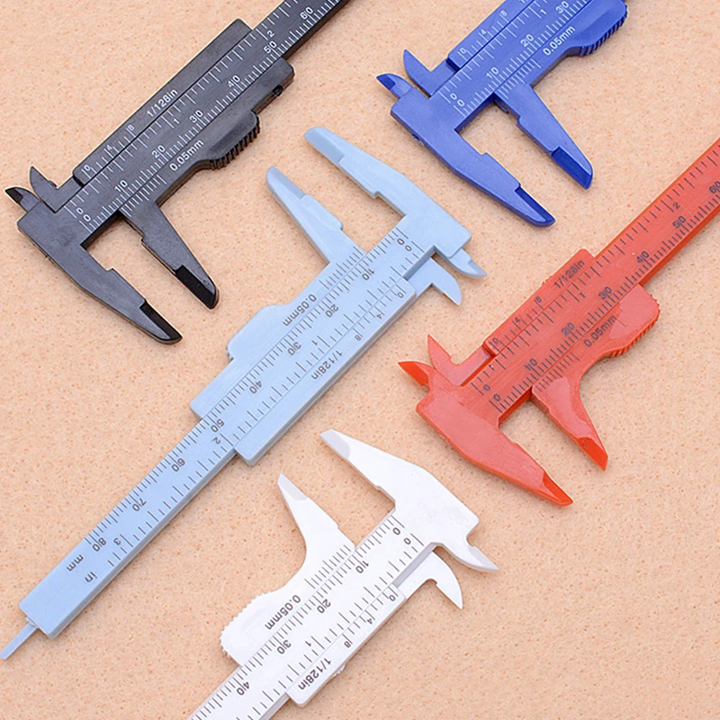 

Double Rule Scale Plastic Vernier Caliper Measuring Student Mini Tool Ruler