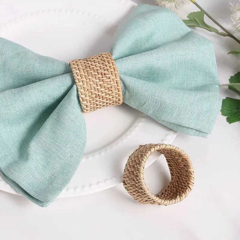 

Creative Bamboo and Wood Napkin Rings Woven Napkin Ring Rustic Wedding Decor for Weedings Birthday Party Supplies