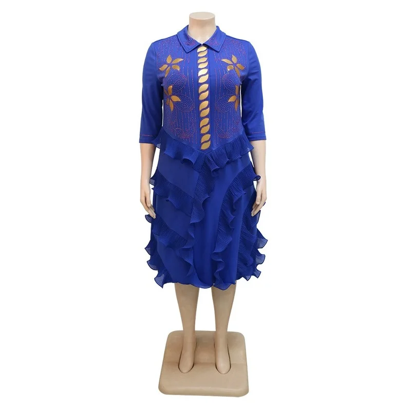 

Plus Size Summer African Party Dresses for Women Traditional Dashiki Africa Clothing Diamond Ankara Wedding Evening Gown 2022