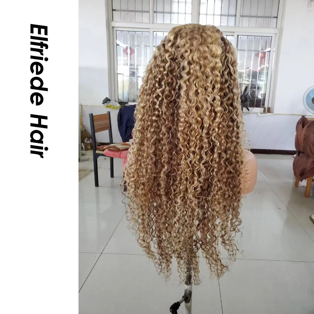 Парик Elfriede с темными корнями # P4/27 кудрявые вьющиеся волосы для женщин парики на