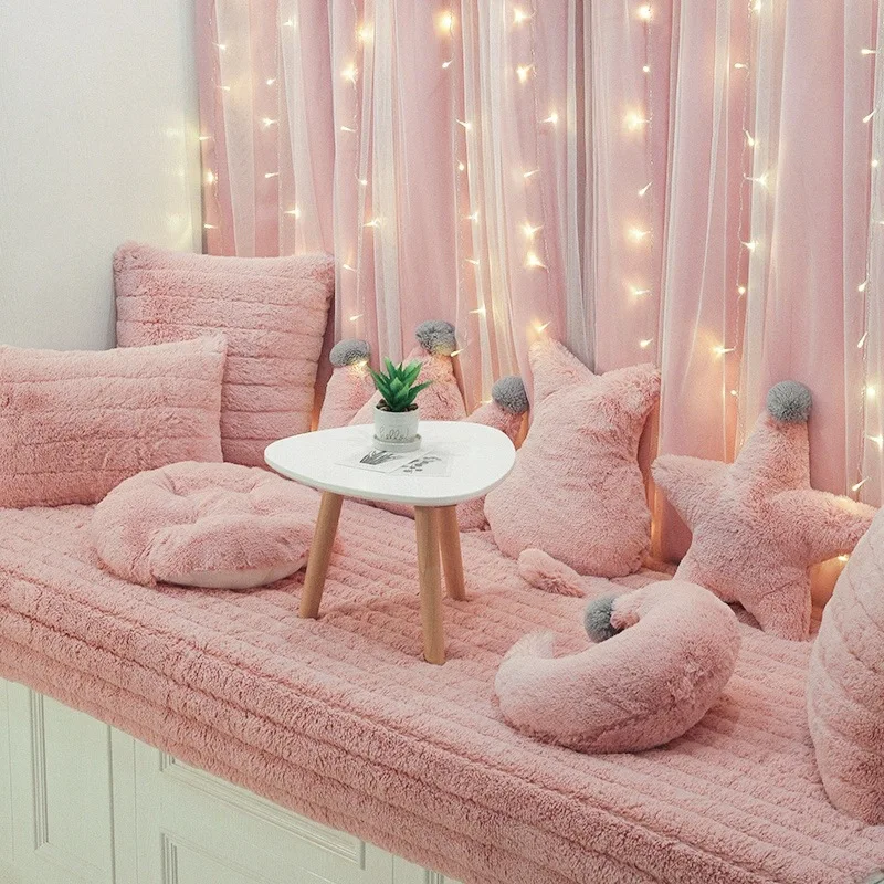 Плюшевый коврик для эркера Нескользящая подушка балкона всесезонный