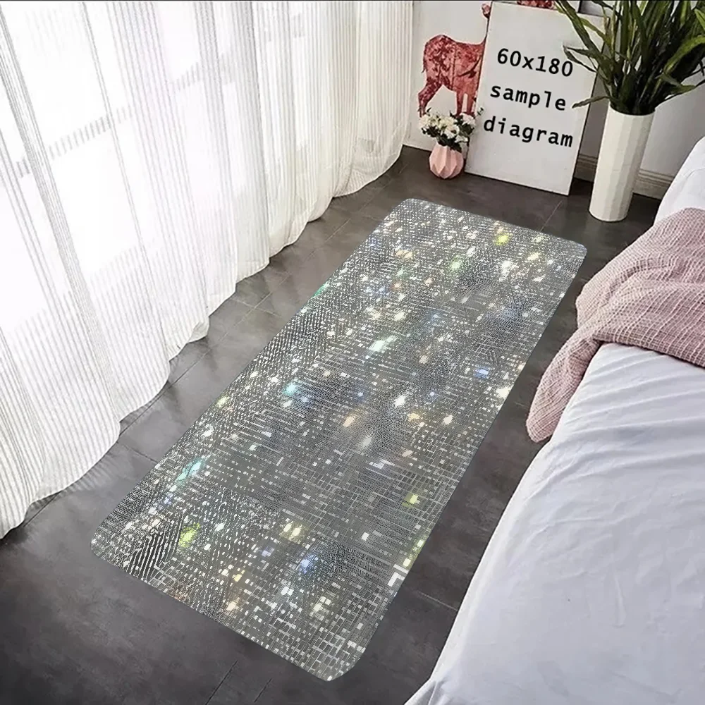 P-Серебряный Блестящий напольный коврик с рисунком