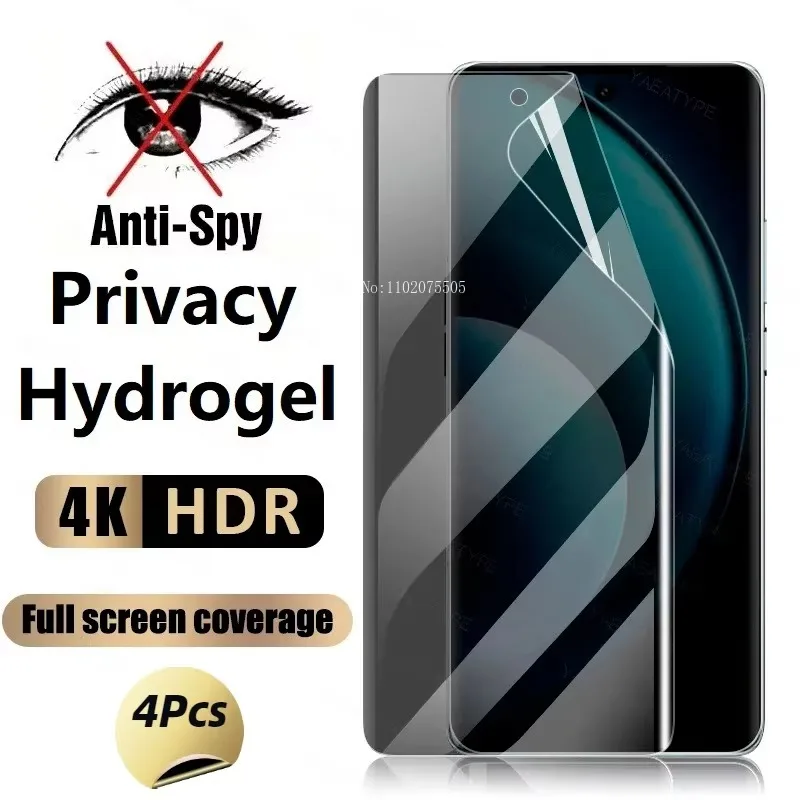4 шт. гидрогелевая пленка для конфиденциальности Samsung S24 S23 S22 S8 S9 S10 Plus S21 S20 FE 5G A54 A34