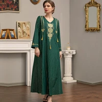 wepbel eid abaya muslim dress women ramadan arab islamic clothing green pullover high waist vintage robe dress turkey caftan