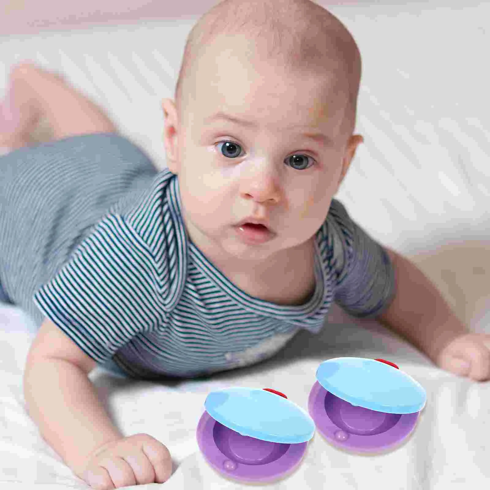 8 шт. детский круглый звуковой сигнал пластиковые кастаньеты на палец ударный