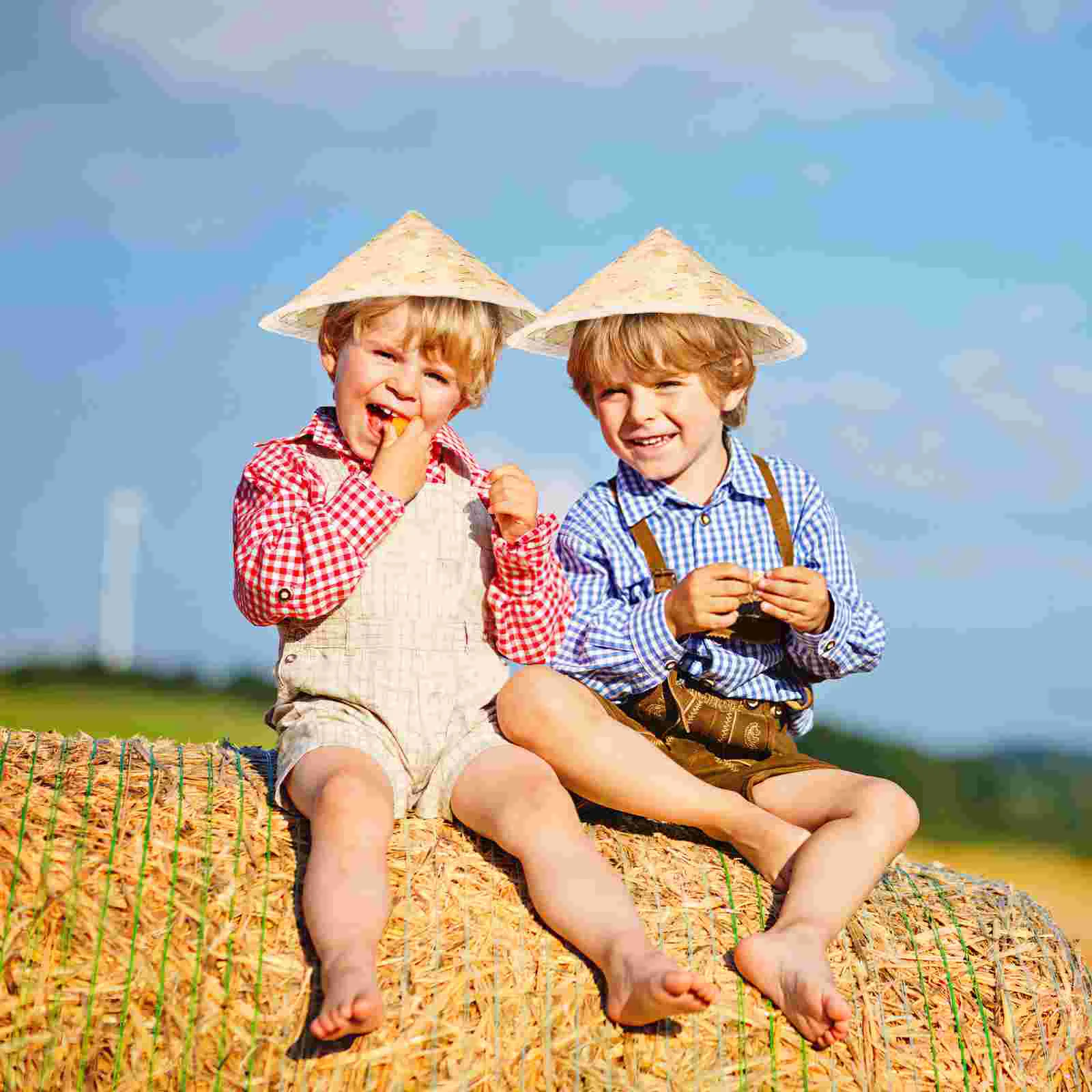 Соломенная шляпа с конусом бамбуковый солнцезащитный крем защита от