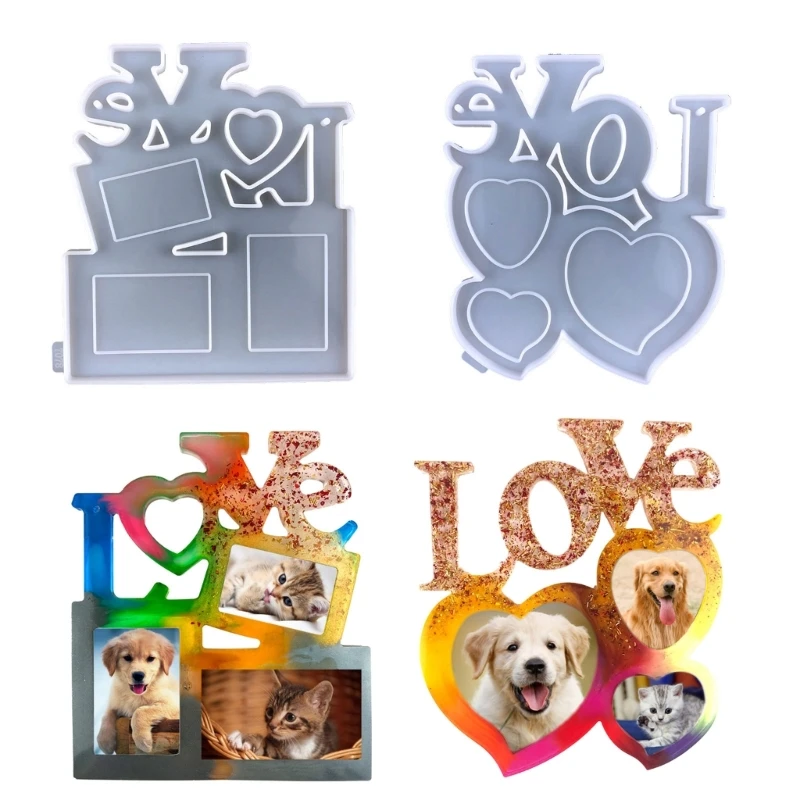 

D0LC Love Heart Photo Frame Ornaments Silicone Molds Suitable for Epoxy Resin Diy Craft Jewelry Making Home Decorations